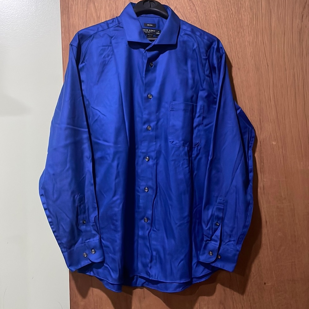 Pronto Uomo 17 34/35 Men’s Royal Blue Button Up Dress Shirt